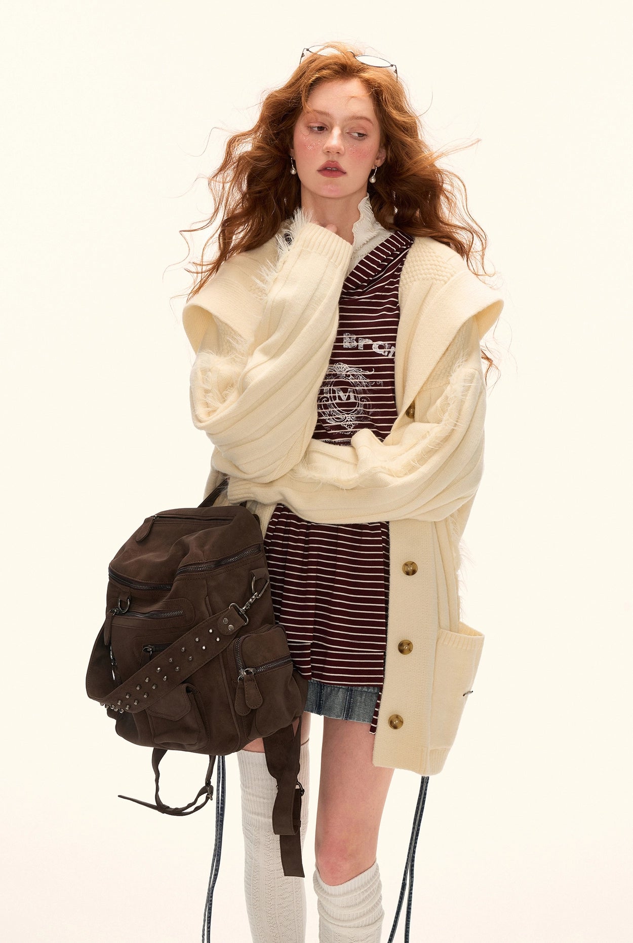 Striped Hoodue Tunic Top