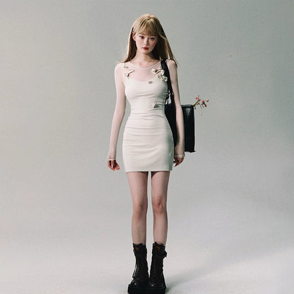 Greece Goddess Embossed Long Dress