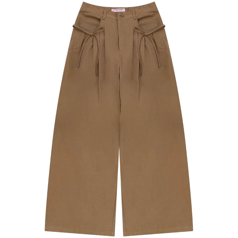 Autumn High-Waisted Slimming Brown Trousers