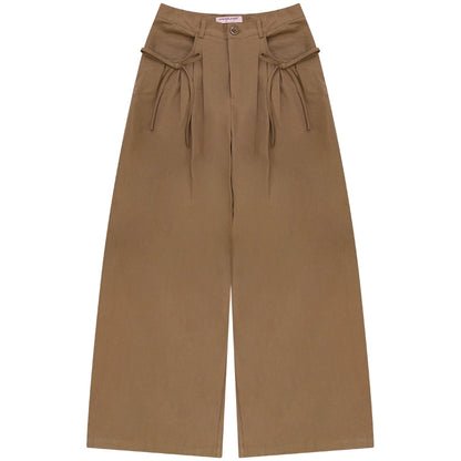 Autumn High-Waisted Slimming Brown Trousers