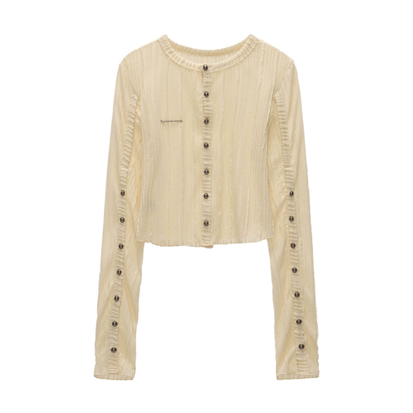 Striped Knit Multi-Button Cardigan