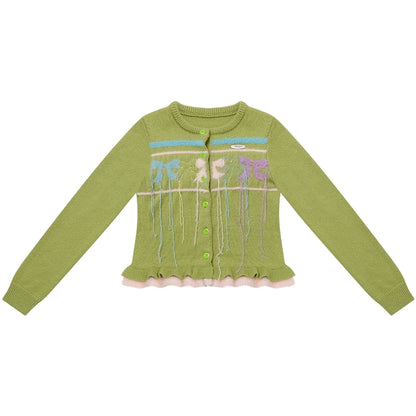 Autumn Silk Bow Cardigan