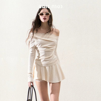 Elegant One-Shoulder Tops Set-Up