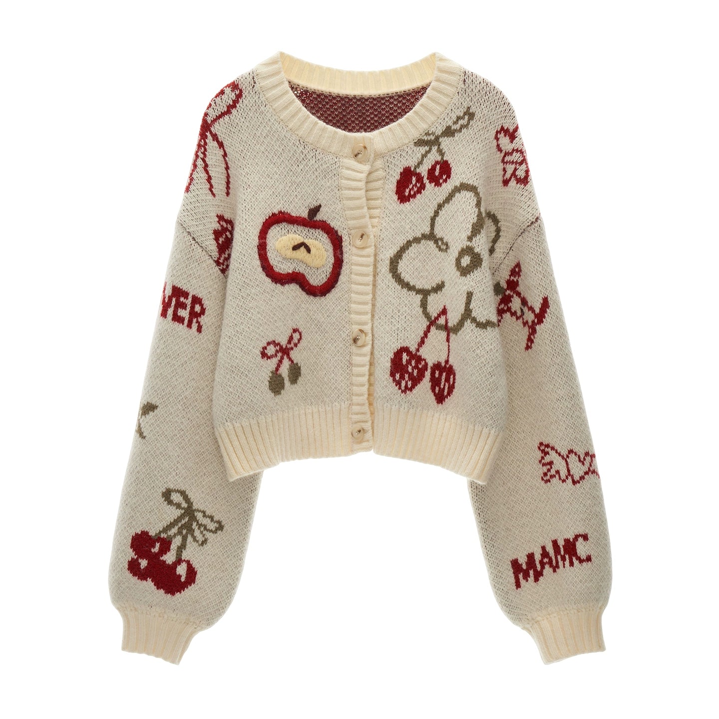 Knitted Cherry Cardigan