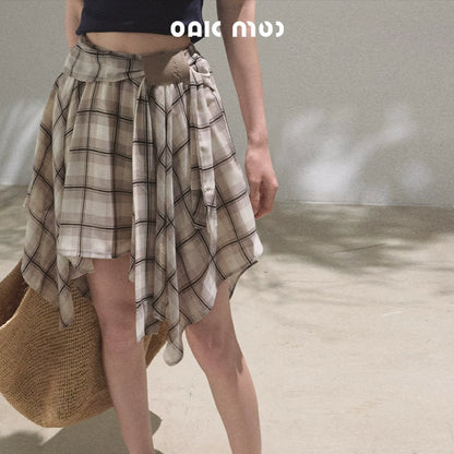 Love Ripple Plaid Skirt