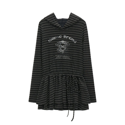 Striped Hoodue Tunic Top