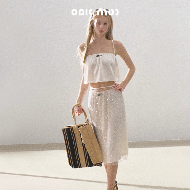 Silk Satin Dress & Camisole Set-Up