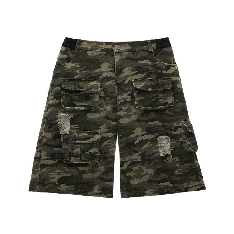 Camouflage Denim Shorts
