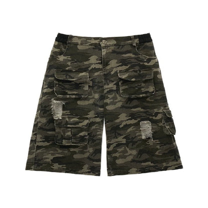 Camouflage Denim Shorts