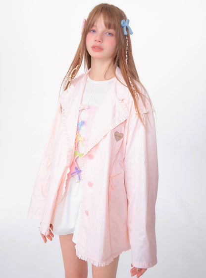 Loose Drawstring Retro Jacket