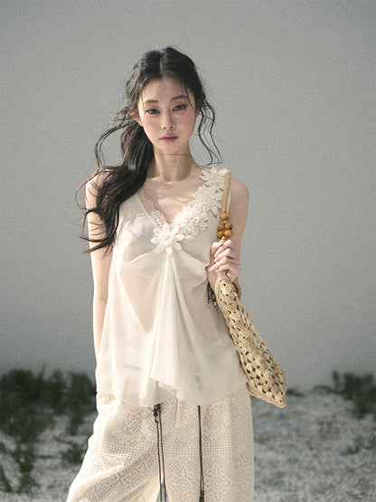 Silent Rose Semi-Sheer Lace T-Shirt