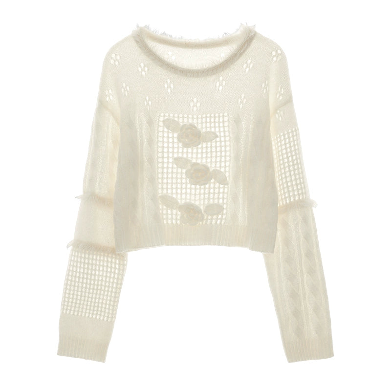 Rose Wool Knit Sweater