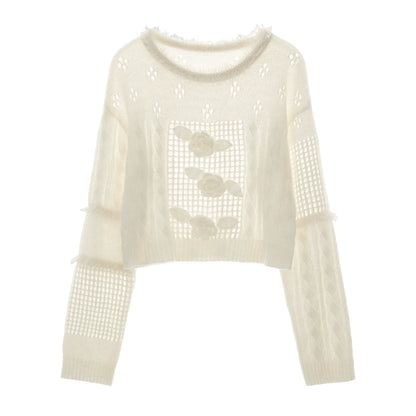 Rose Wool Knit Sweater