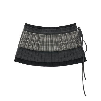 Autumn Plaid Layered Niche Skirt