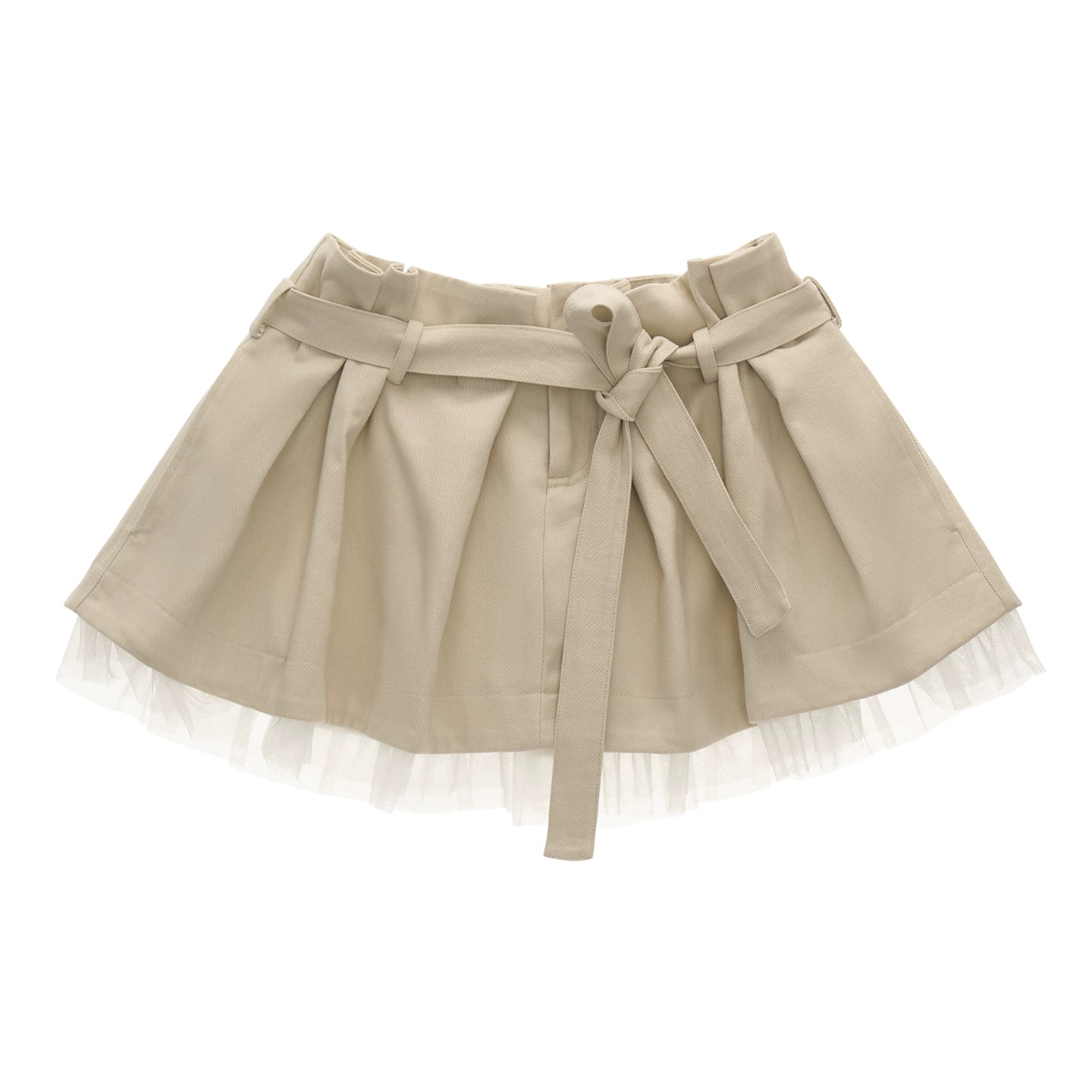 Work-Style Tulle Short Skirt
