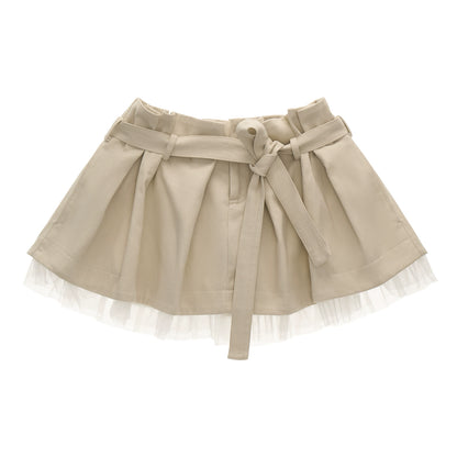 Work-Style Tulle Short Skirt