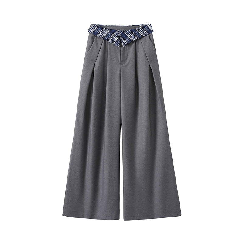 Spliced Camisole Wide-Leg Pants Set-Up