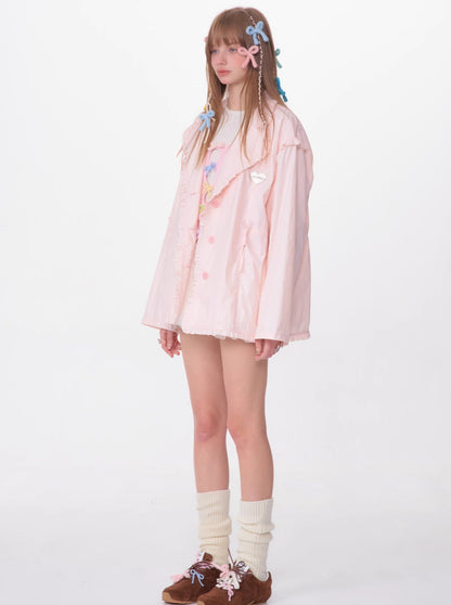 Loose Drawstring Retro Jacket