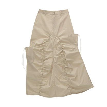 Functional Irregular Hem Black Skirt