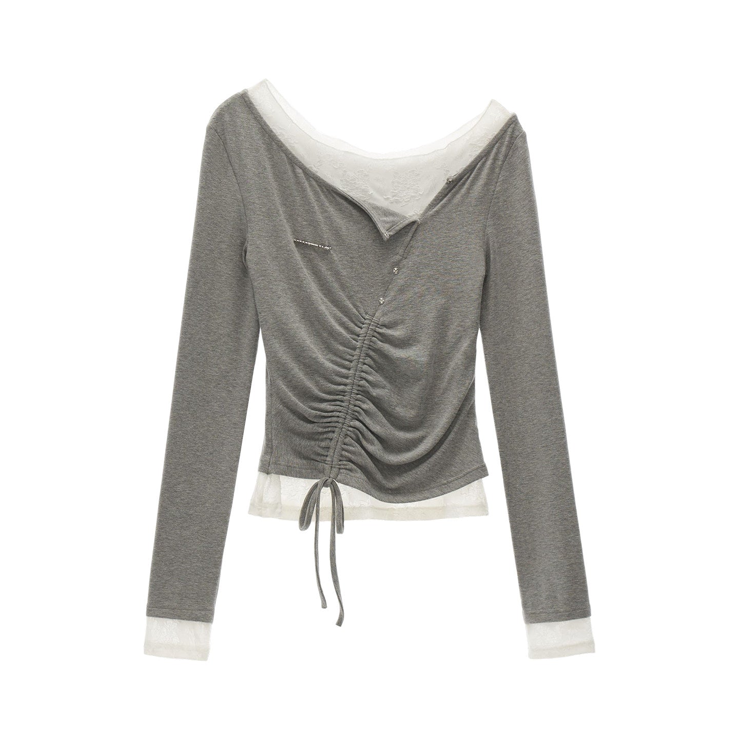 Slim Lace Sleeve T-Shirt
