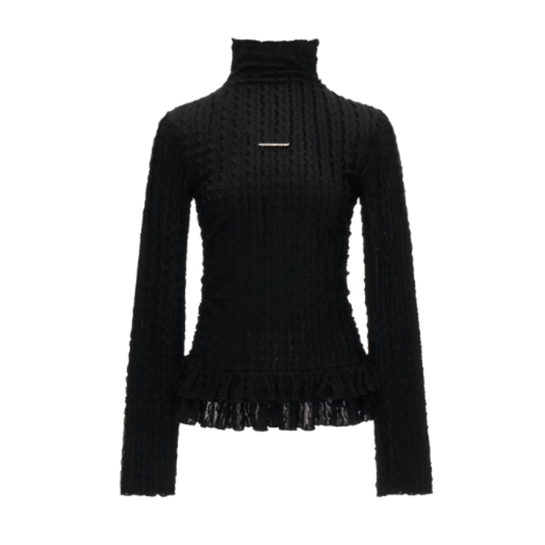 High-neck Slimming Long Sleeve Tee