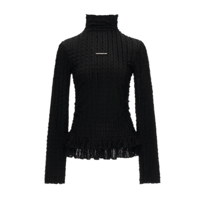 High-neck Slimming Long Sleeve Tee