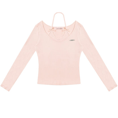 Halterneck Bow Knitted Base Layer