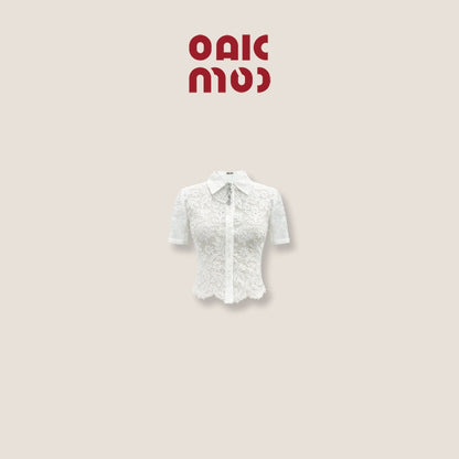 Lace Sequined Fashion Shirt