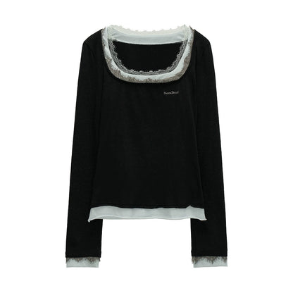 Lace Layered Long Sleeve T-Shirt