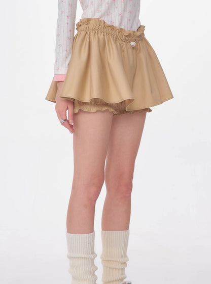 High-Waist Fungus A-Line Skirt Shorts