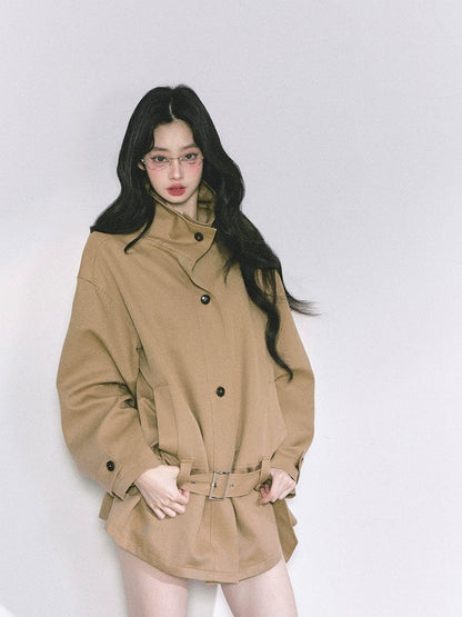 Khaki Cinched Coat