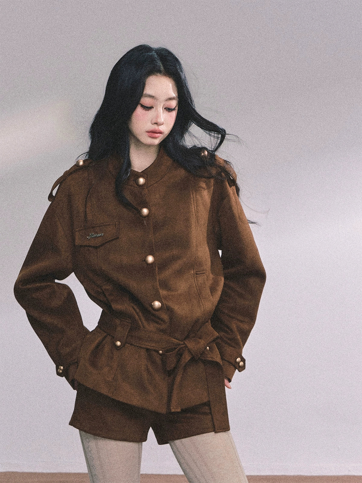 Golden Suede Womens Autumn Jacket Set-Up