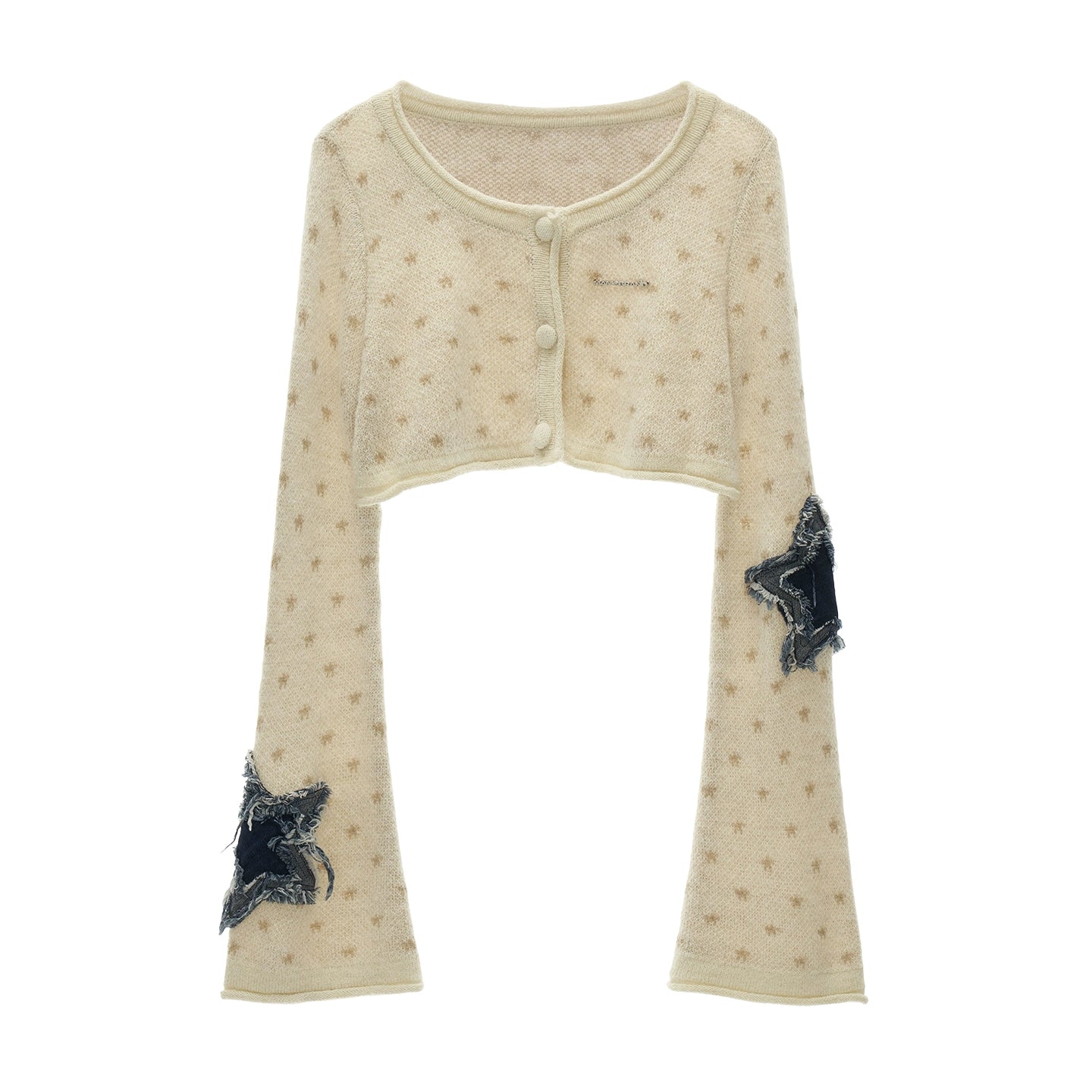 Star Applique Short Knit Cardigan