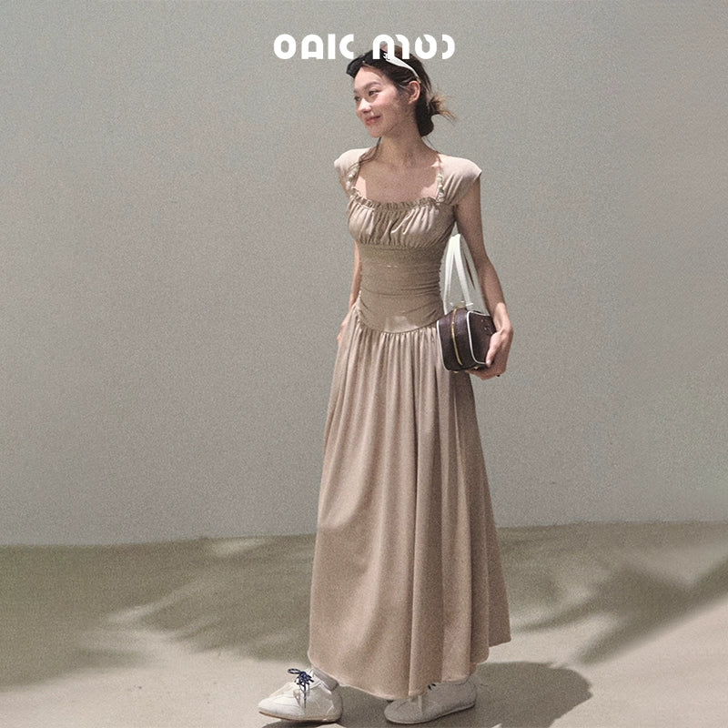 Square Neck Halter Knit Dress