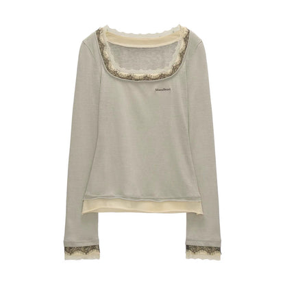 Lace Layered Long Sleeve T-Shirt