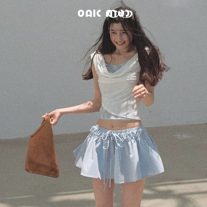 Embroidered Puffy A-Line Skirt