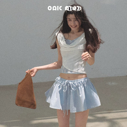 Embroidered Puffy A-Line Skirt