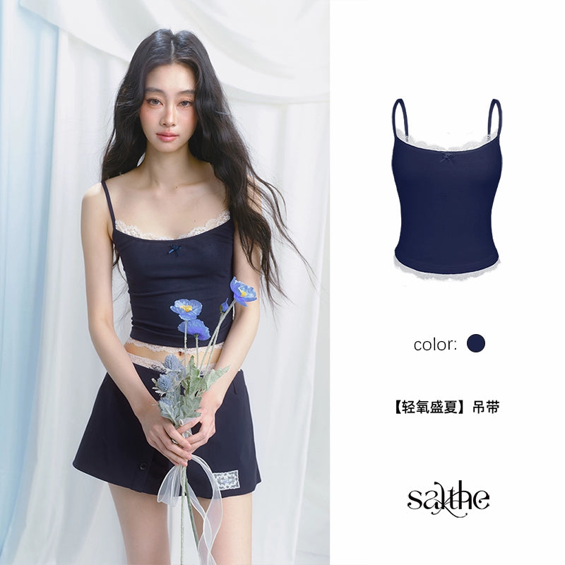 Sporty Strap Knit Top Set-Up