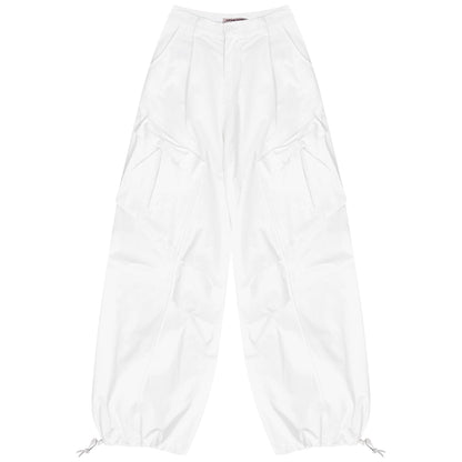 Retro White High-Waist Wide-Leg Pants
