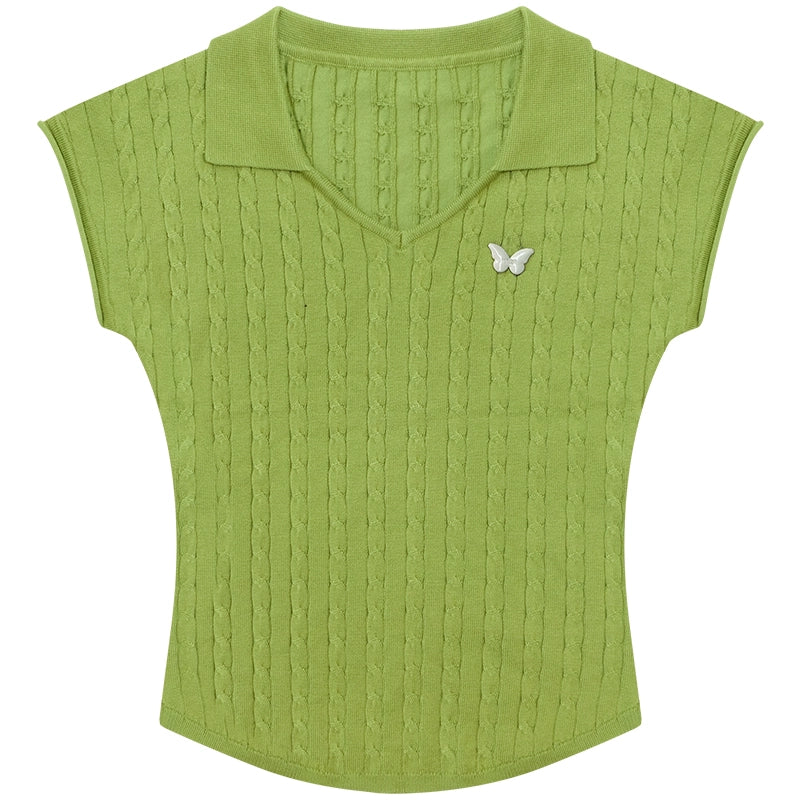 Summer Twist Slim Top Polo T-shirt