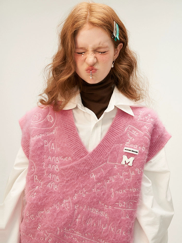 Loose preppy knit vest