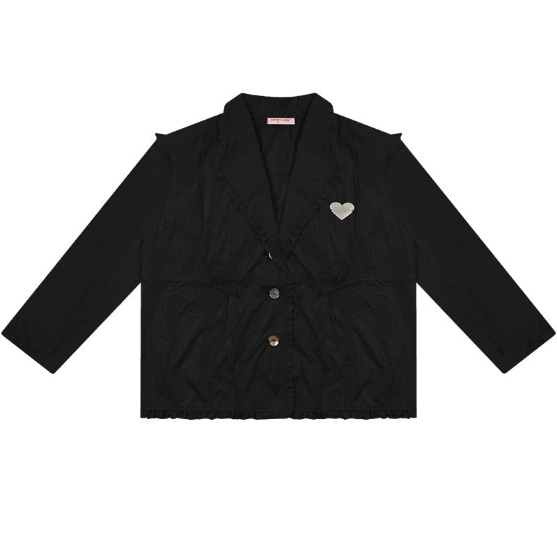 Loose Drawstring Retro Jacket