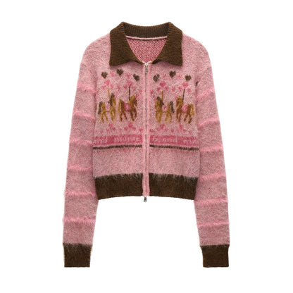 Amusement Park Pony Zipper Cardigan