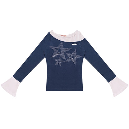 Autumn Star Flared Long Sleeve T-Shirt