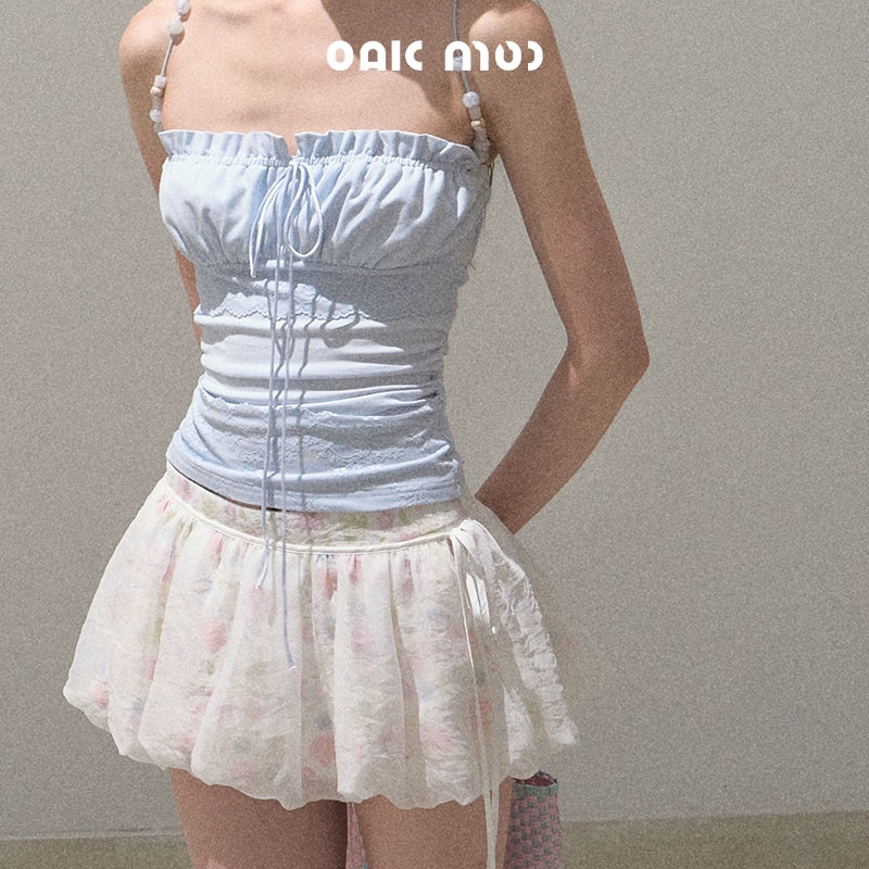 Floral Peplum Culottes Skirt Set