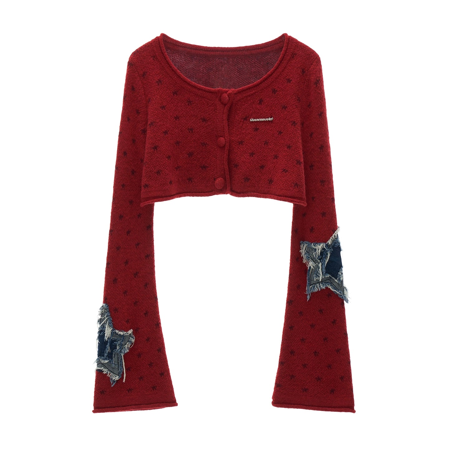 Star Applique Short Knit Cardigan