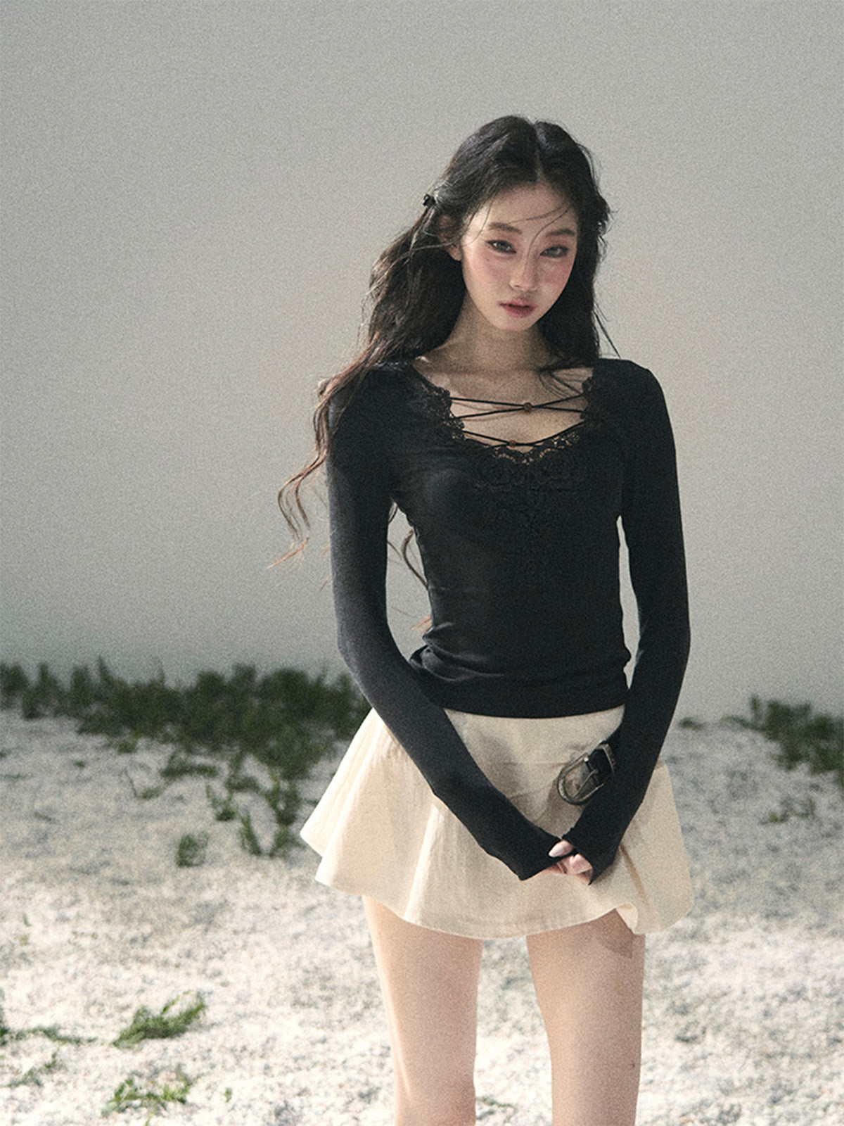 Lace V-Neck Summer Top