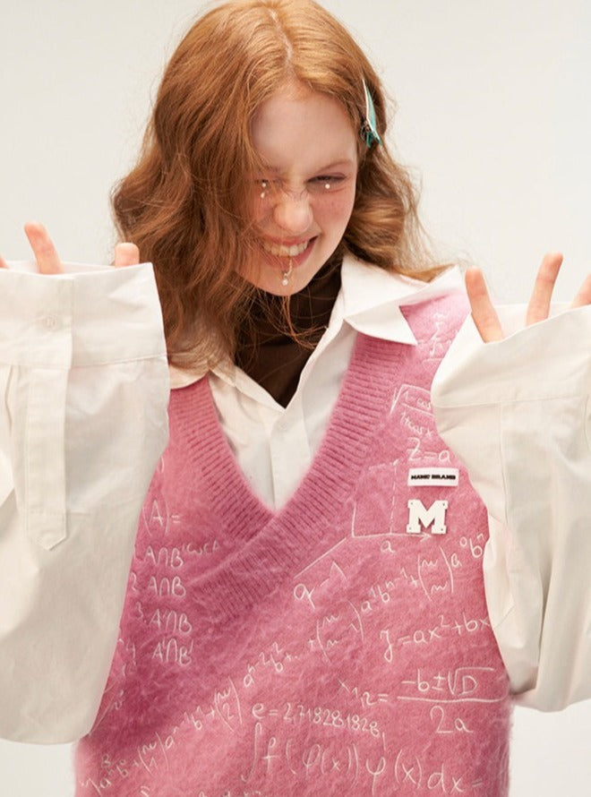 Loose preppy knit vest