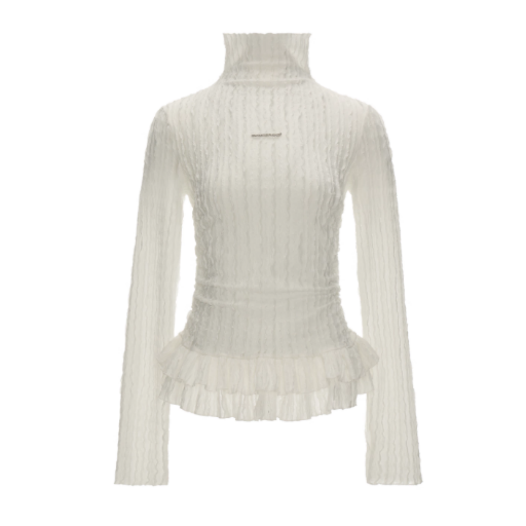 High-neck Slimming Long Sleeve Tee