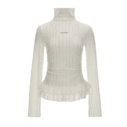 High-neck Slimming Long Sleeve Tee